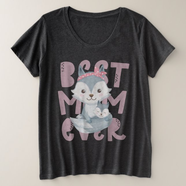Camiseta Cinza Fox Mãe e Cub - Melhor Mãe De Todos (Frente do Design)