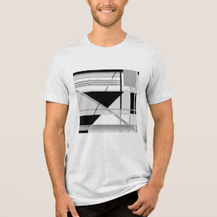 Camiseta Cinza Geométrico Leve e Meia-Abstrato