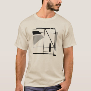Camiseta Cinza Geométrico Pequeno Contemporâneo Preto