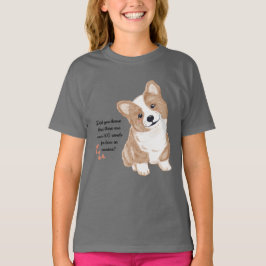 Camiseta Cinza Gráfica de Corgi Fofinho Amor Infan