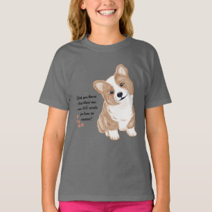 Camiseta Cinza Gráfica de Corgi Fofinho Amor Infan