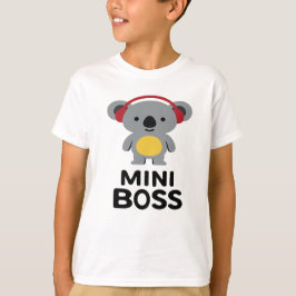 Camiseta Cinza Koala Bear com Fones de ouvido - Mini Chefe