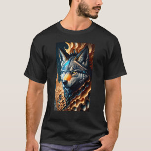 Camiseta Cinza Lobo Colorido Lobos Florestais Selvagens Gal