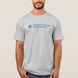 Camiseta cinza masculina com grande logotipo AMBS