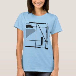 Camiseta Cinza Média Preta Geométrica Contemporânea MCM