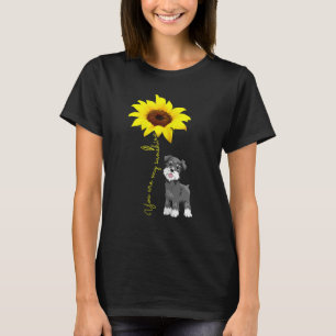 Camiseta Cinza Mini Schnauzer Mamãe Oferece Meu Sunshine-Su