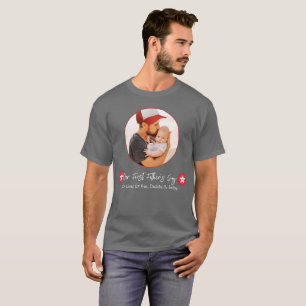 Camiseta Cinza moderno de Pai simples, primeiro Dia de os p