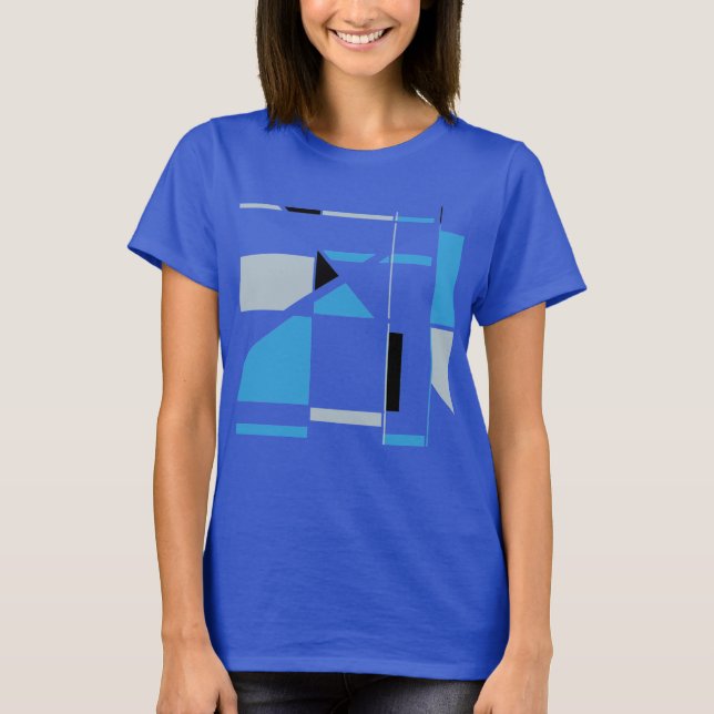 Camiseta Cinza Negra Abstrato Geométrica Inspirada no MCM (Frente)