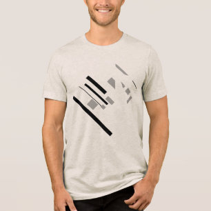 Camiseta Cinza Negra Formas Geométricas Diagonais MCM Procu