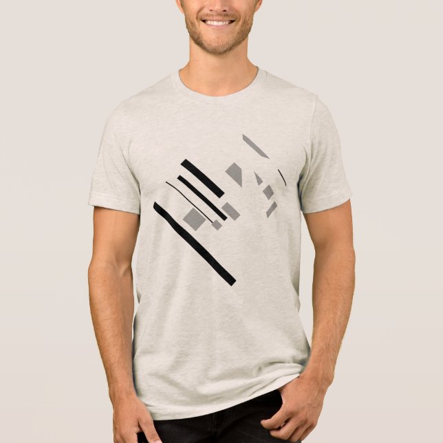Camiseta Cinza Negra Formas Geométricas Diagonais MCM Procu (Frente)