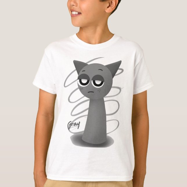 Camiseta Cinza no Sprunki 3D (Frente)