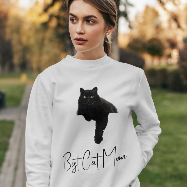 Camiseta Cinza Personalizada com Gato Preto Engraç (Criador carregado)