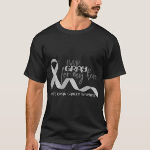 Camiseta Cinza Personalizado de Consciência do Cancer Céreb