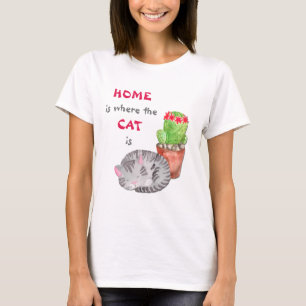 Camiseta Cinza por Cat Home