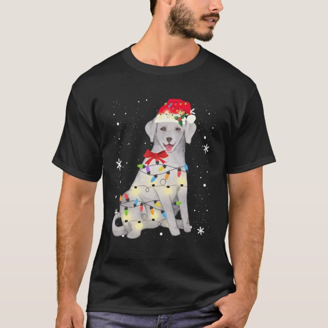Camiseta Cinza Prata Labrador Cachorro de Retriever Natal (Frente)