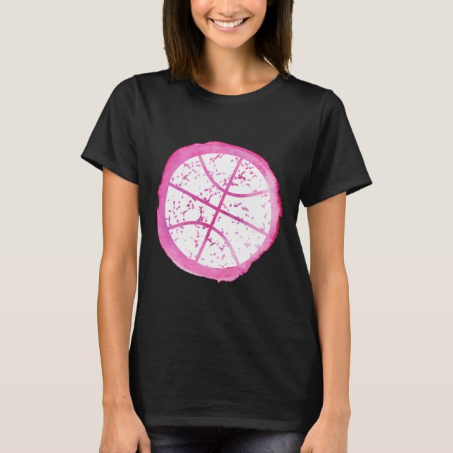 Camiseta Cinza Rosa de Basquete (Frente)
