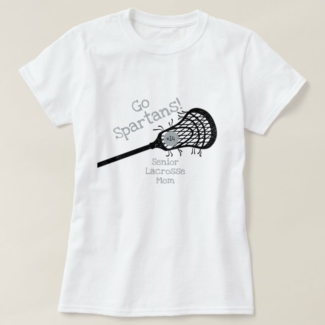 Camiseta Cinza Silver Go Team Lacrosse Mãe (Frente do Design)