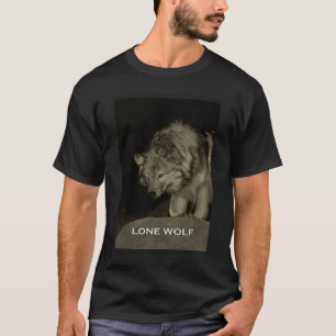 Camiseta Cinza Solitária Wolf Wild Animal Hunting