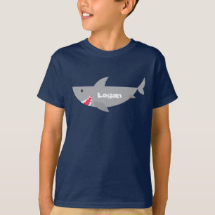 Camiseta Cinza Sorrindo Tee De Tubarão