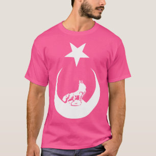 Camiseta Cinza Turca Bozkurt Wolf Flag