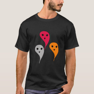 Camiseta Cinza vermelha alaranjada padrão do fantasma das h