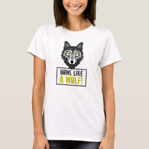 Camiseta Cinza Wolf, Howl Como um Lobo