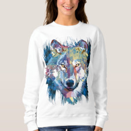 Camiseta Cinza Wolf Sweatshirt | Cão-Lobo Colorido