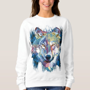 Camiseta Cinza Wolf Sweatshirt Cão-Lobo Colorido