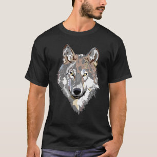 Camiseta Cinza Wolf White Wolf Lone Wolf Vintage Wolf Head