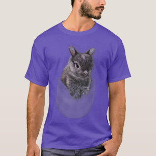 Camiseta , Cinzas Cute Países Baixos, coelho anão em Pocket