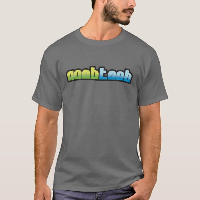Camiseta Cinzas do logotipo de Noobtoob (Frente)