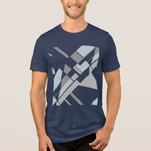 Camiseta Cinzas Geométricas de Curva Geométrica Cruzada MCM