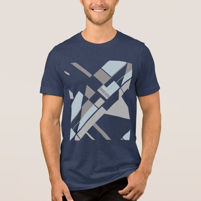 Camiseta Cinzas Geométricas de Curva Geométrica Cruzada MCM (Frente)
