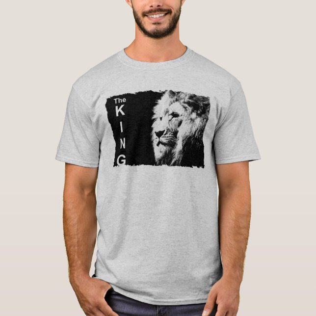 Camiseta Cinzas Modernos de Pop Art Lion (Frente)