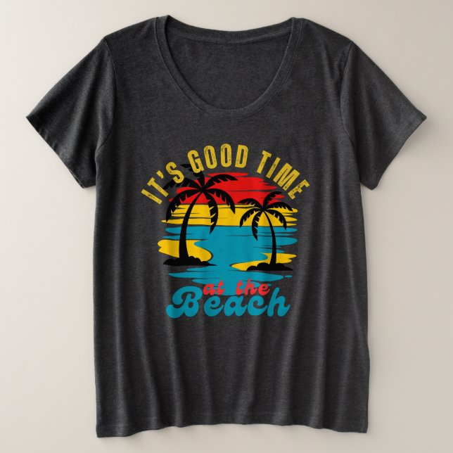 Camiseta Cinzas Negras, Retro Palm Beach Big (Frente do Design)