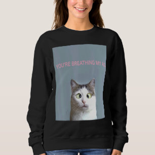 Camiseta Cinzas Sarcásticas E Gatos Brancos Com Média Cruza