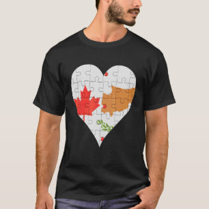 Camiseta Cipriota Canadense Flag Heart