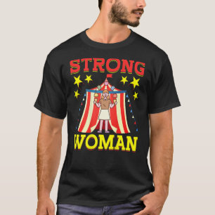 Camiseta Circo de Impressão em Segundo Plano da Mulher Fort