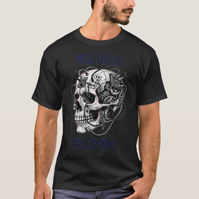 Camiseta Circuito de Crânio Techno Melódico (Frente)