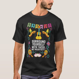 Camiseta Circulem-Se Com Tacos Não Negativos Mexicanos