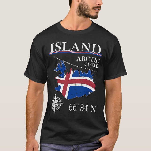 Camiseta Círculo Ártico Insular Polar Norte Islândia (Frente)