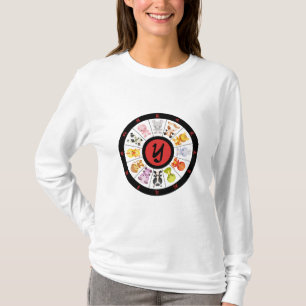 Camiseta Círculo chinês bonito Monogrammed do zodíaco