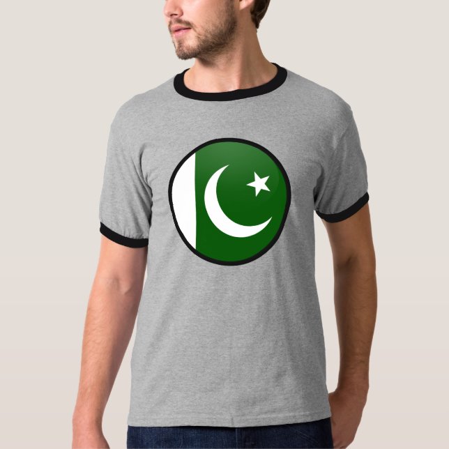 Camiseta Círculo da bandeira da qualidade de Paquistão (Frente)
