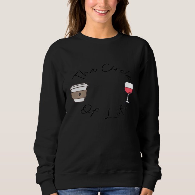 Camiseta Círculo da Vida Engraçado e Espirituoso de Vinho e (Frente)