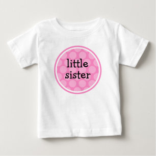 Camiseta Círculo de Bolinhas Rosa da Irmã Pequena