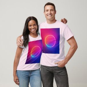 Camiseta Círculo de Brilho Neon Arte Abstrata