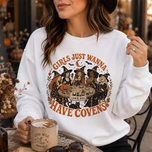 Camiseta Círculo de Bruxas Vintage Gráfico de Halloween Fem