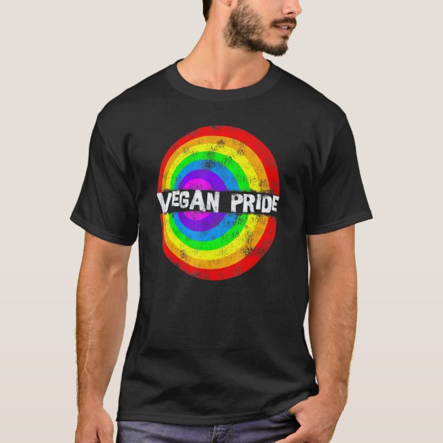 Camiseta Círculo de Chuva de Orgulho Vegano (Frente)