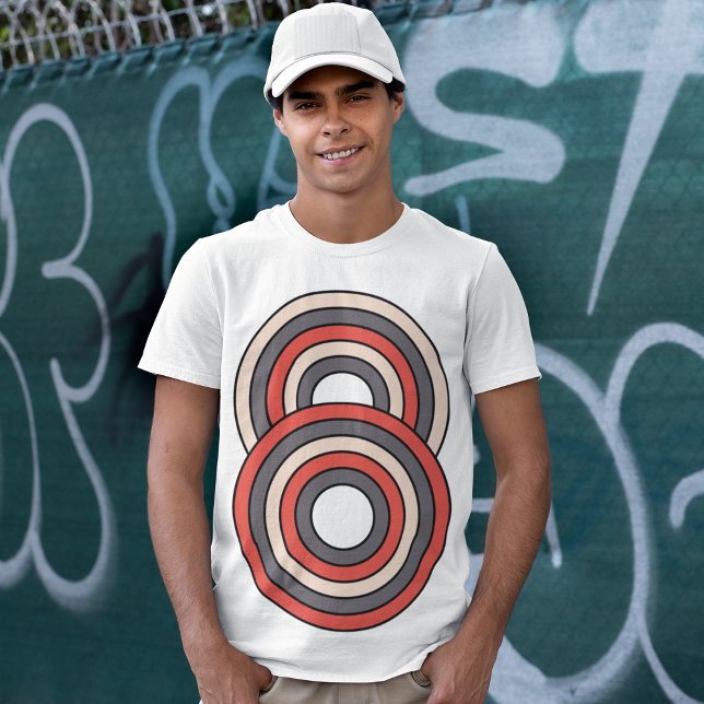 Camiseta Círculo de cor retrô (Criador carregado)