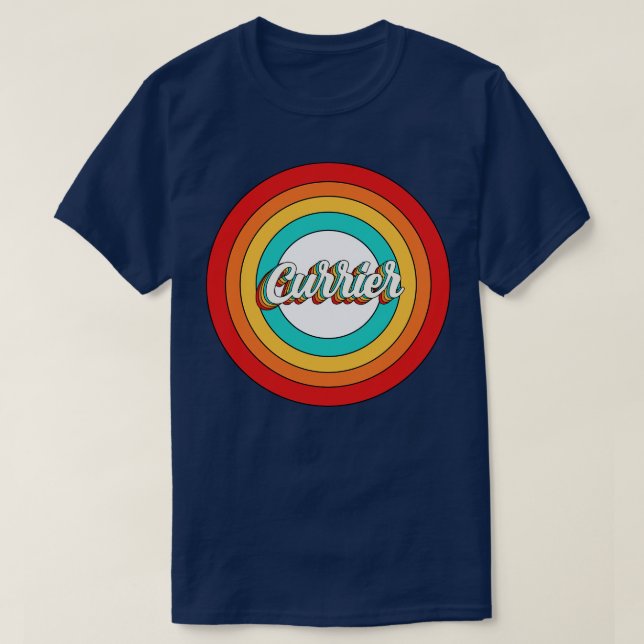 Camiseta Circulo de Currier Name Shirt Vintage Currier (Frente do Design)